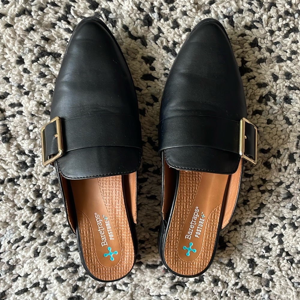 BareTraps Posture Graycie Flats Mules Shoes—Size 7.5, Black - Picture 2 of 11